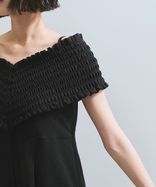 VIS（ビス）の「シャーリングオフショルダーオールインワン（つなぎ/オールインワン・レディース・ブラック/ブルー系・F）」の19枚目の写真