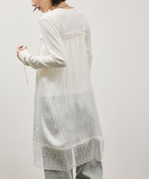 ADAM ET ROPE'（アダムエロペ）の「【サステナブル】レースワンピーススカート（スカート・レディース・ブラック/ホワイト・F）」の13枚目の写真