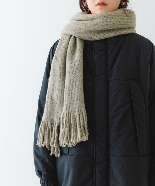 RODE SKO（ロデスコ）の「ラッセル起毛マフラー（マフラー・レディース・GRAY/OFF/MINT・one）」の15枚目の写真