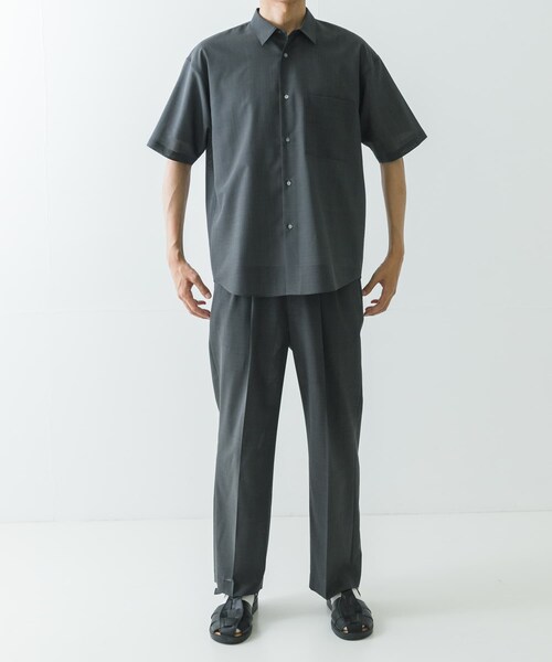 URBAN RESEARCH（アーバンリサーチ）の「ウォッシャブルウールサイロフィルショートスリーブシャツ（シャツ/ブラウス・メンズ・NAVY/BLACK/CHARCOAL・M/L/XL）」の13枚目の写真