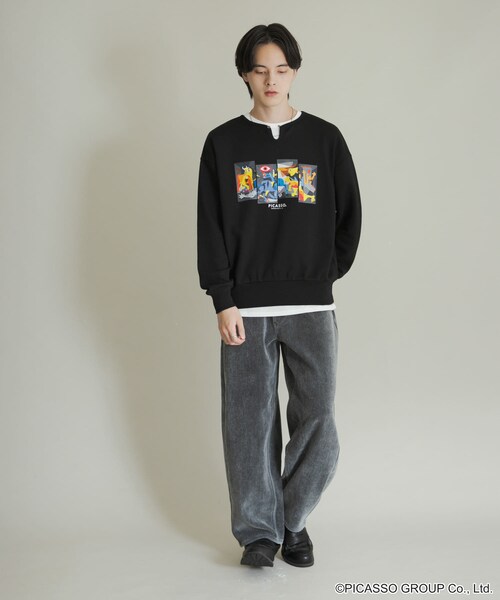 SENSE OF PLACE by URBAN RESEARCH(センスオブプレイスバイアーバンリサーチ)の「PICASSO スキッパースウェット(スウェット・メンズ・BLACK/GRAY/MINT・M/L)」の14枚目の写真