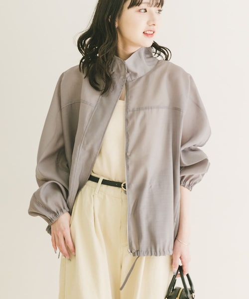 ITEMS URBANRESEARCH(アイテムズ アーバンリサーチ)の「シアースタンドブルゾン(ブルゾン・レディース・MILK/BLU/GRY・Free)」の2枚目の写真