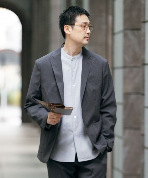 URBAN RESEARCH DOORS(アーバンリサーチドアーズ)の「LIFE STYLE TAILOR リネンライクコンフォータブルジャケット(テーラードジャケット・メンズ・NAVY/GRAY/OLV BROWN・S/M/L/XL)」の6枚目の写真