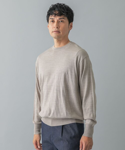 URBAN RESEARCH ROSSO（アーバンリサーチロッソ）の「イタリア糸メリノウールクルーニット（ニット/セーター・メンズ・GREIGE/GRAY/DARK BROWN/NAVY/BLACK・M/L）」の22枚目の写真