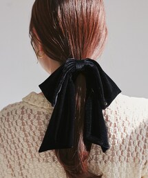 VIS | 【新色追加】ビックベロアリボンヘアカフ(バレッタ/ヘアクリップ)