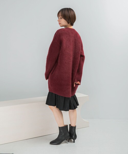 URBAN RESEARCH ROSSO（アーバンリサーチロッソ）の「ELENDEEK　CREW-NECK RACCOON MIX WCARDIGAN（カーディガン/ボレロ・レディース・BRD/L.YLW/BGE・1/2）」の19枚目の写真