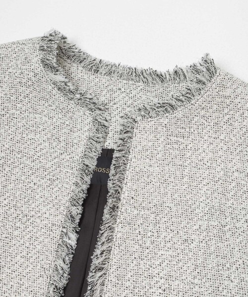 URBAN RESEARCH ROSSO（アーバンリサーチロッソ）の「ツイードショートジャケット（ノーカラージャケット・レディース・OFF WHITE/BLACK・Free）」の13枚目の写真