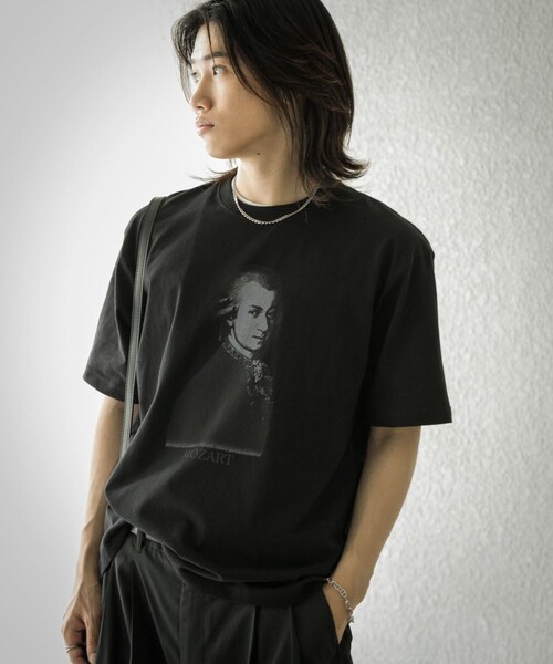SENSE OF PLACE by URBAN RESEARCH(センスオブプレイスバイアーバンリサーチ)の「ヴィンテージライクTシャツ(モーツァルト)(Tシャツ/カットソー・メンズ・PINK/BLACK・M/L)」の6枚目の写真