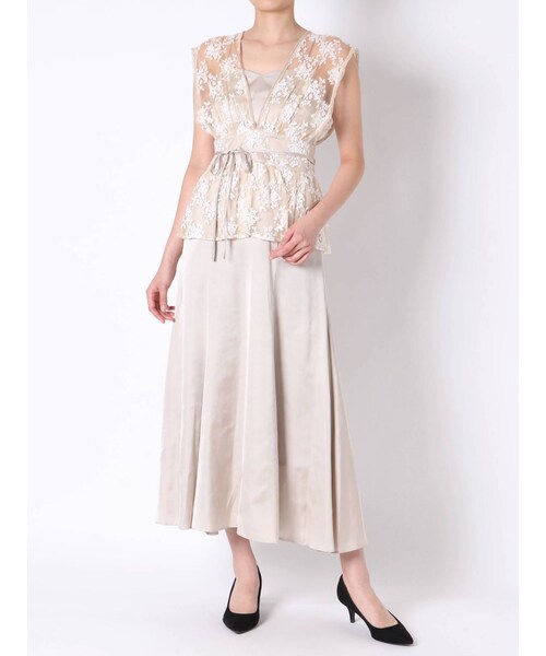 MERCURYDUO（マーキュリーデュオ）の「オーバーレースマーメイドドレス（ワンピース・レディース・ブラック/ベージュ・S/M）」の9枚目の写真