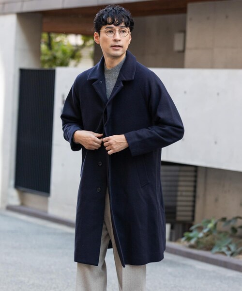 URBAN RESEARCH ROSSO(アーバンリサーチロッソ)の「スーパー100 オーバーバルマカンコート(ステンカラーコート・メンズ・CHARCOAL/NAVY/BLACK・M/L)」の3枚目の写真
