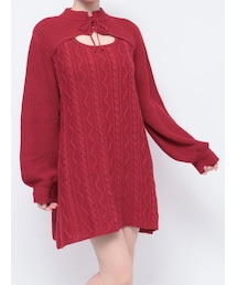 jouetie | レースアップニットワンピース(ワンピース)