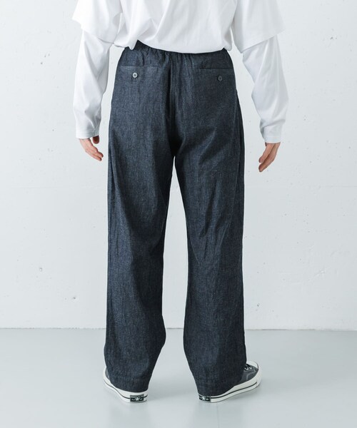 URBAN RESEARCH（アーバンリサーチ）の「Cale　コットンリネンラミーデニムパンツ（デニムパンツ・メンズ・ネイビー・3/4）」の4枚目の写真