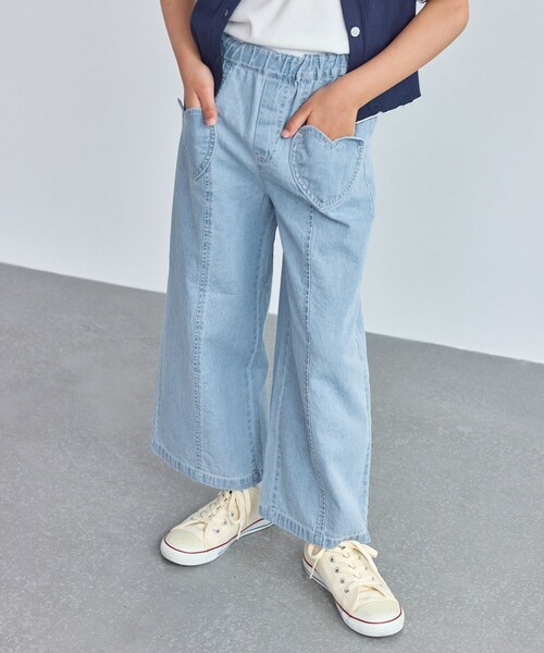 ROPE' PICNIC(ロペピクニック)の「【KIDS/キッズ】ハートポケットストレートワイドデニムパンツ(デニムパンツ・キッズ・ネイビー/サックス・L/M/S)」の5枚目の写真