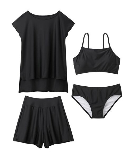 nissen（ニッセン）の「Tシャツ付キャミブラ水着4点セット（水着・メンズ・ホワイト/ブラック・S/M/L/LL/3L/4L/5L/6L/8L/10L）」の13枚目の写真