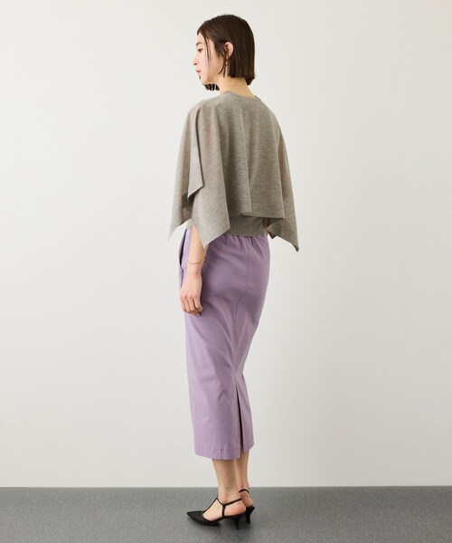 ROPE'(ロペ)の「LEVITA レイヤードニットプルーオーバー(ケープ×タンクトップ)/接触冷感・イージーケア(Tシャツ/カットソー・レディース・ブラック/ベージュ・F)」の20枚目の写真