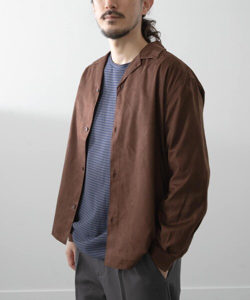ITEMS URBANRESEARCH（アイテムズ アーバンリサーチ）の「FS Open Collar Shirts（シャツ/ブラウス・メンズ・BRN/BLK・M/L）」の2枚目の写真