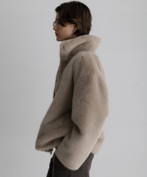 URBAN RESEARCH Sonny Label（アーバンリサーチサニーレーベル）の「フェイクファースタンドブルゾン（ブルゾン・レディース・アッシュグレー/ブラウン・Free）」の5枚目の写真