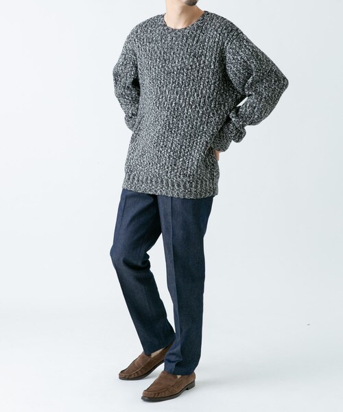 URBAN RESEARCH ROSSO（アーバンリサーチロッソ）の「『WEB限定』『XLサイズあり』スラブリブクルーネックニット（ニット/セーター・メンズ・NAVY/GRAY/BLACK/BROWN・S/M/L/XL）」の20枚目の写真