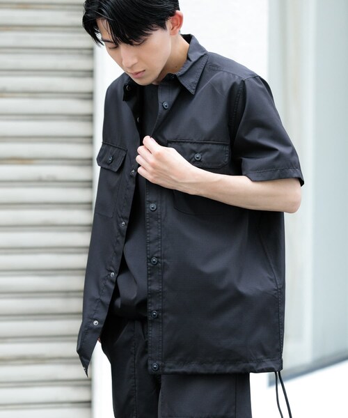 ITEMS URBANRESEARCH(アイテムズ アーバンリサーチ)の「TAION Military Half Sleeve Shirts(シャツ/ブラウス・メンズ・BLK/OLV/D.SAGE GRN/CREAM/L.BRN・M/L)」の15枚目の写真