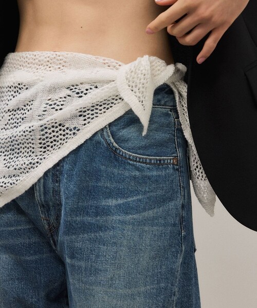 ADAM ET ROPE'(アダムエロペ)の「メッシュニットスカーフ(バンダナ/スカーフ・レディース・ブラック/ホワイト・F)」の14枚目の写真