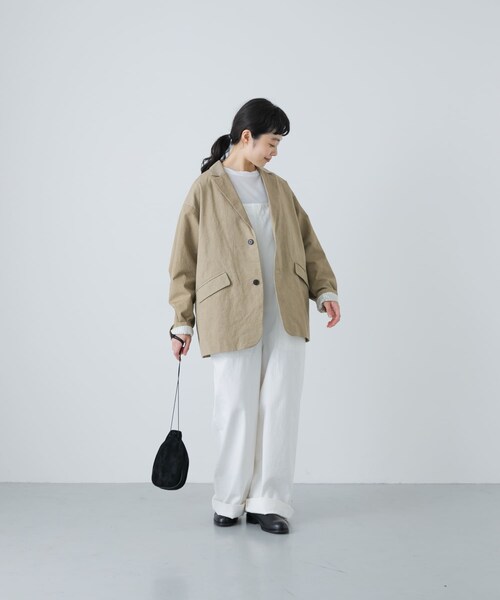 かぐれ(カグレ)の「Tailored jacket w/lining(テーラードジャケット・レディース・BEIGE/BLACK・FREE)」の21枚目の写真