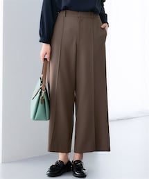 7days Life Styling | 洗えるストレッチダブルクロスセンターシームセミワイドパンツ（ストレッチ・しわになりにくい・UVカット・洗濯機OK）(その他パンツ)