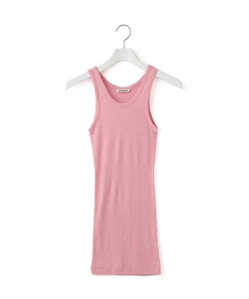 ADAM ET ROPE'(アダムエロペ)の「【J'aDoRe限定】【AURALEE(オーラリー)】WOOL SILK SOFT RIB TANK(タンクトップ・レディース・ピンク/ブラック・1)」の3枚目の写真