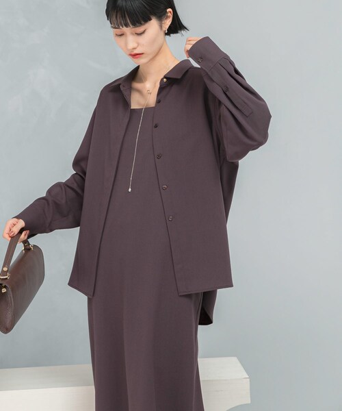 URBAN RESEARCH ROSSO（アーバンリサーチロッソ）の「イージーケアウーステッドシャツ（シャツ/ブラウス・レディース・BURGUNDY/NAVY・FREE）」の19枚目の写真