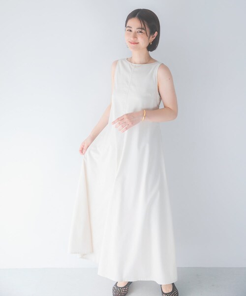 URBAN RESEARCH ROSSO（アーバンリサーチロッソ）の「リネン混リボンドレス（ワンピース・レディース・BLACK/VANILLA/GREEN/P/BLUE・Free）」の6枚目の写真