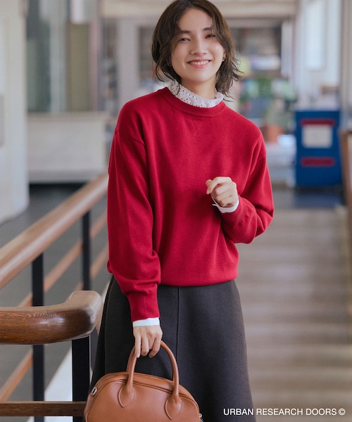 URBAN RESEARCH DOORS(アーバンリサーチドアーズ)の「『仁村紗和さん着用』『UR TECH 200日ニット』スウェットライクプルオーバー(ニット/セーター・レディース・L.GRAY/MINT/ORANGE/BROWN/OFF/D.RED/杢CHARCOAL・M)」の6枚目の写真