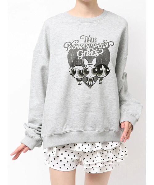 CALNAMUR（カルナムール）の「【パワーパフ ガールズ】big裏⽑プルオーバー（スウェット・レディース・ブラック/ベビーピンク・F）」の4枚目の写真