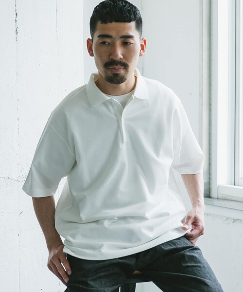 URBAN RESEARCH DOORS（アーバンリサーチドアーズ）の「『XLサイズ/WEB限定』『吸水速乾/接触冷感/イージーケア』クイックドライ 鹿の子 ポロシャツ（ポロシャツ・メンズ・BLUE GRAY/WHITE/BLACK・M/L/XL）」の18枚目の写真