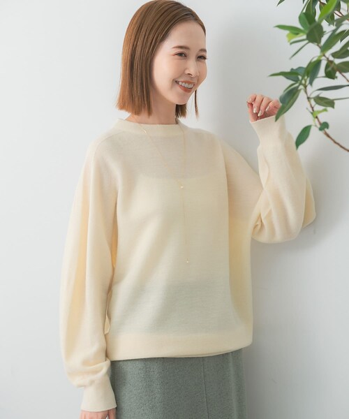 URBAN RESEARCH ROSSO（アーバンリサーチロッソ）の「ウォッシャブルビルドネックホールニット（ニット/セーター・レディース・gray/ivory/pink・FREE）」の10枚目の写真