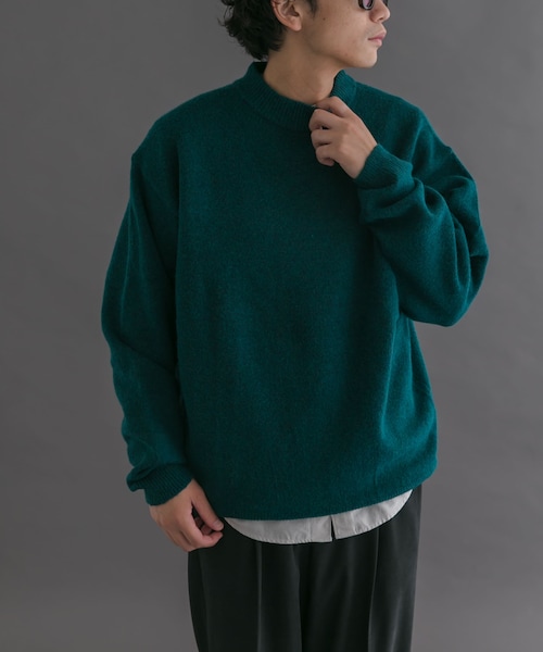 URBAN RESEARCH DOORS(アーバンリサーチドアーズ)の「FORK&SPOON Ricotta モックネックニット(ニット/セーター・メンズ・BROWN/GREEN/CHARCOAL・4/5)」の3枚目の写真