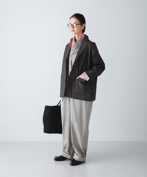 かぐれ（カグレ）の「『ユニセックス』コットンテーラードジャケット（テーラードジャケット・レディース・BEIGE/CHARCOAL/BLACK・1/2）」の18枚目の写真