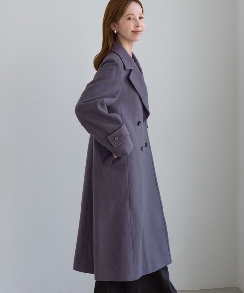 ROPE' PICNIC(ロペピクニック)の「JAPAN FABRIC ダブルチェスターロング丈ウールコート(チェスターコート・レディース・ブラック/グレー/ベージュ系/ラベンダー・F)」の20枚目の写真