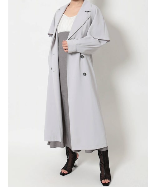 MERCURYDUO（マーキュリーデュオ）の「2WAYケープトレンチコート（トレンチコート・レディース・アイボリー/ライトグレー/ベビーピンク/ピンク・S/M）」の4枚目の写真