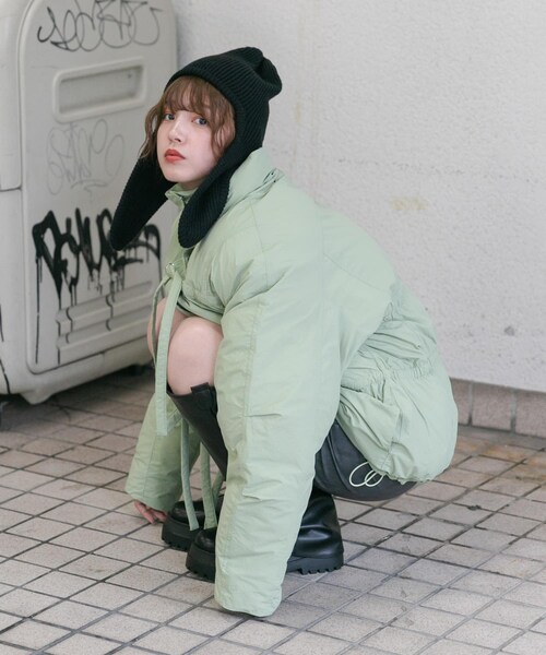 KBF（ケイビーエフ）の「ロングイヤーフラップニットキャップ（ニットキャップ/ビーニー・レディース・RED/BEIGE/BLACK・one）」の11枚目の写真