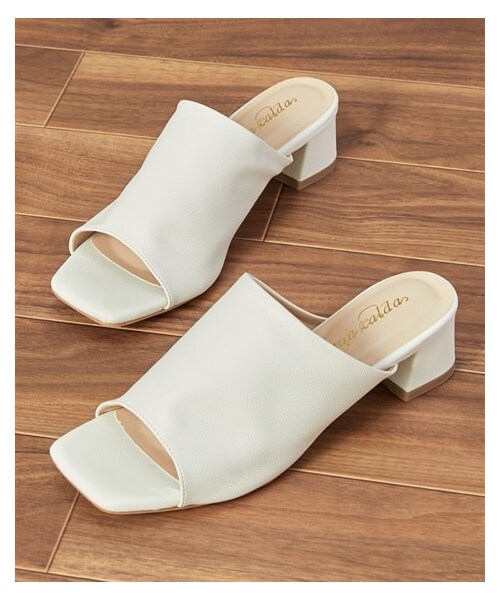 nissen（ニッセン）の「【ゆったり幅広】スクエアトゥチャンキーヒールミュールサンダル（ワイズ４Ｅ）（サンダル・メンズ・ブラック/ホワイト/ライトグレー・M=23.0~23.5cm/4E/L=24.0~24.5cm/4E/LL=25.0~25.5cm/4E/3L=26.0~26.5cm/4E）」の6枚目の写真