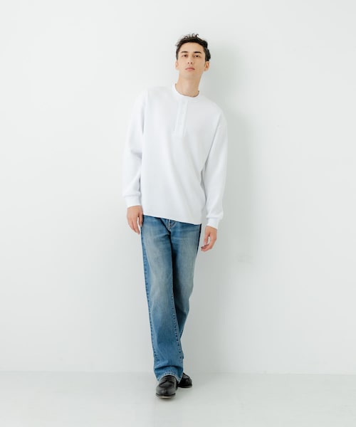 URBAN RESEARCH（アーバンリサーチ）の「『UR TECH』度詰めワッフルヘンリーロングスリーブ（Tシャツ/カットソー・メンズ・WHITE/OATMEAL/GRAY H/BLACK・M/L）」の14枚目の写真