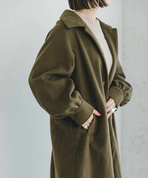 ITEMS URBANRESEARCH（アイテムズ アーバンリサーチ）の「スタンドカラーコート（ステンカラーコート・レディース・L.BEG/BLK/OLV・FREE）」の20枚目の写真