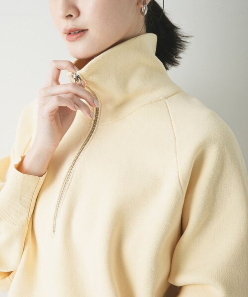 URBAN RESEARCH（アーバンリサーチ）の「ハーフジップスウェットニット（スウェット・レディース・OFF WHITE/YELLOW/NAVY・Free）」の22枚目の写真