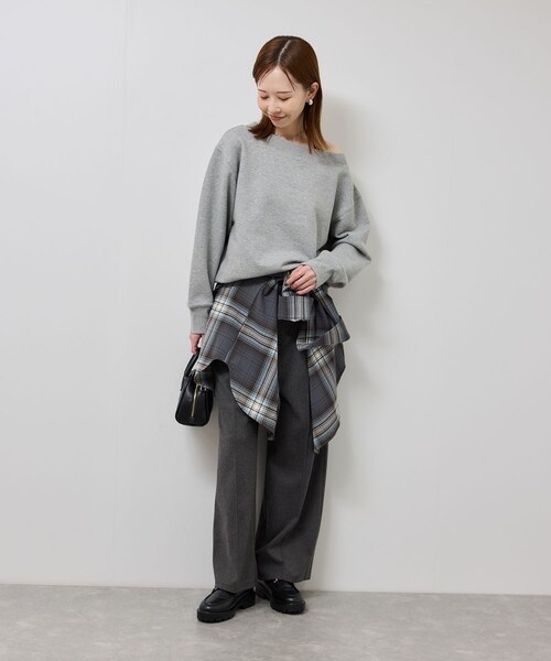 ROPE' PICNIC（ロペピクニック）の「2WAYボートネックスウェット/リンクコーデ（スウェット・レディース・ブラック/ライトグレー/キナリ・F）」の13枚目の写真