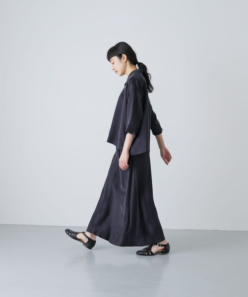 かぐれ（カグレ）の「『2サイズ展開』キュプラバイアススカート（スカート・レディース・NAVY/BLACK・0/1）」の21枚目の写真