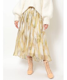 MERCURYDUO | メタリックプリーツグラデーションロングスカート(スカート)