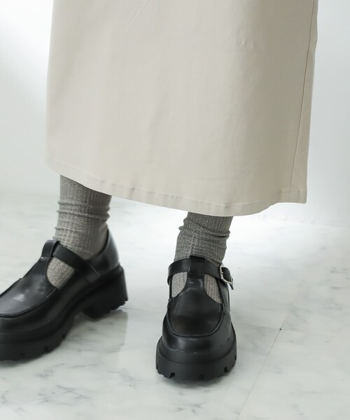 SENSE OF PLACE by URBAN RESEARCH（センスオブプレイスバイアーバンリサーチ）の「Tストラップボリュームソールシューズ（ドレスシューズ・レディース・BLACK/IVORY/D.BROWN・S/M/L）」の12枚目の写真