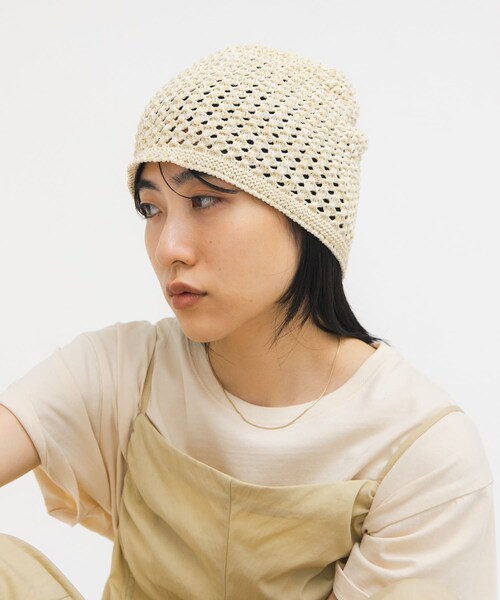 KBF（ケイビーエフ）の「マルチカラーニットビーニー（ニットキャップ/ビーニー・レディース・IVORY/GREEN・One）」の4枚目の写真