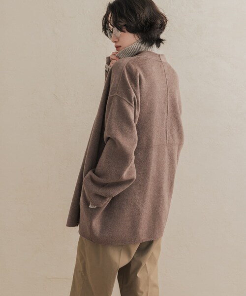 URBAN RESEARCH DOORS(アーバンリサーチドアーズ)の「ウールリバーミドルガウンコート(テーラードジャケット・レディース・杢BROWN/杢L.GREGE/CHECK・Free)」の7枚目の写真