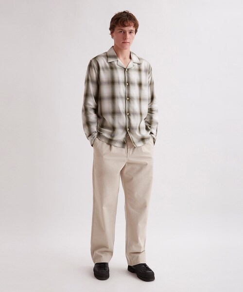 Saturdays NYC(サタデーズ ニューヨークシティ )の「Marco Plaid Ls Shirt(シャツ/ブラウス・メンズ・ベージュ/ダークグリーン・L/M/S/XL/XS)」の22枚目の写真