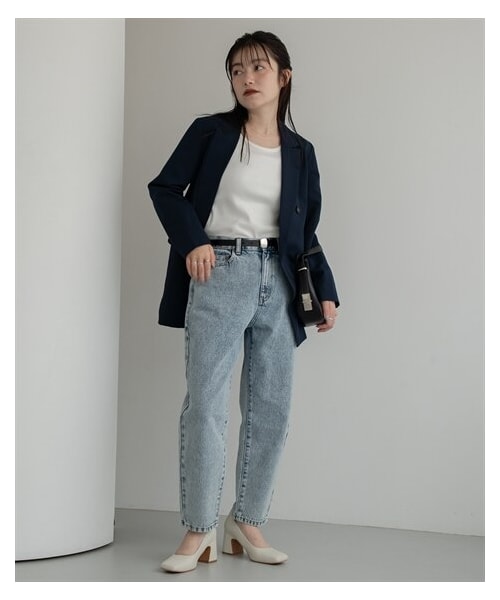 nissen（ニッセン）の「【sail】テーパードデニムパンツ（パンツ・レディース・ブルー/ブラック・P58/P61/P64）」の7枚目の写真